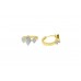 Hoop Huggies Bali Earrings yellow Gold Plated white Zircon Stones